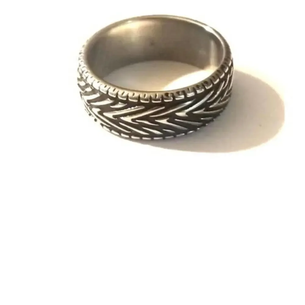 New‎ stainless steel tire trend ring size 15